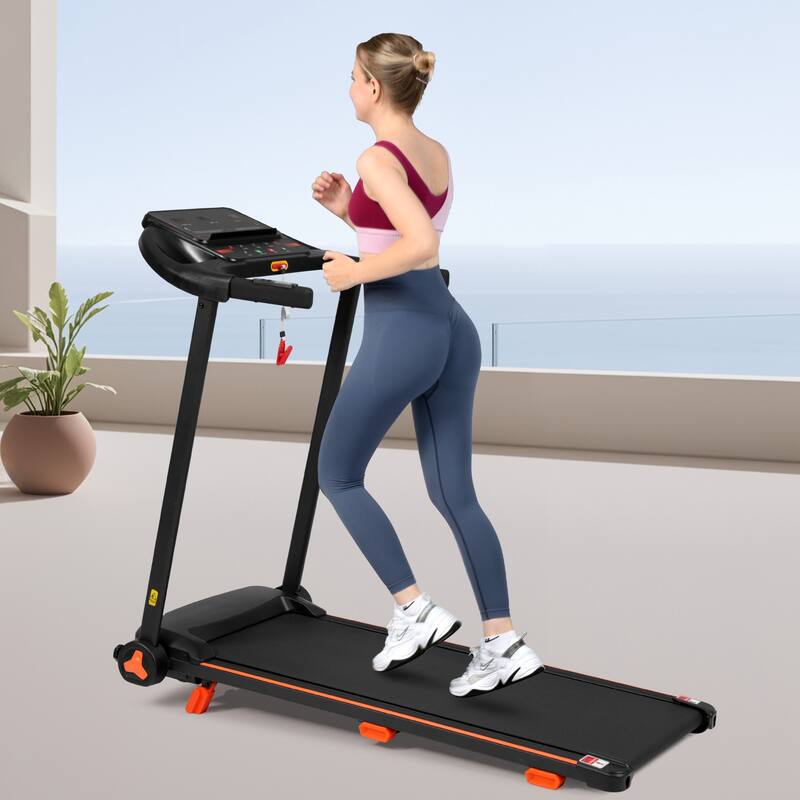 Treadmills for Home,2.5HP Quiet Folding Treadmill with Heart Rate Sensor,300lbs Weight Capacity, 7.5MPH, Incline Treadmill