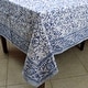 preview thumbnail 2 of 9, Block Print Cotton Flowering Vine Tablecloth Collection