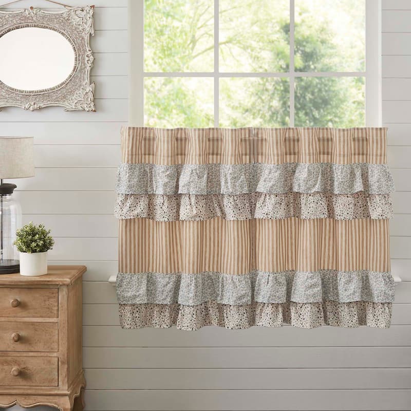 Kaila Ticking Gold Ruffled Tier Set of 2 L36xW36 - Yellow