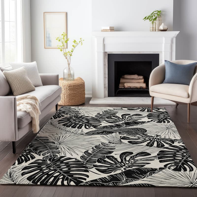 Premium Washable Super Soft Tropical Palm Leaf Mayfield Rug