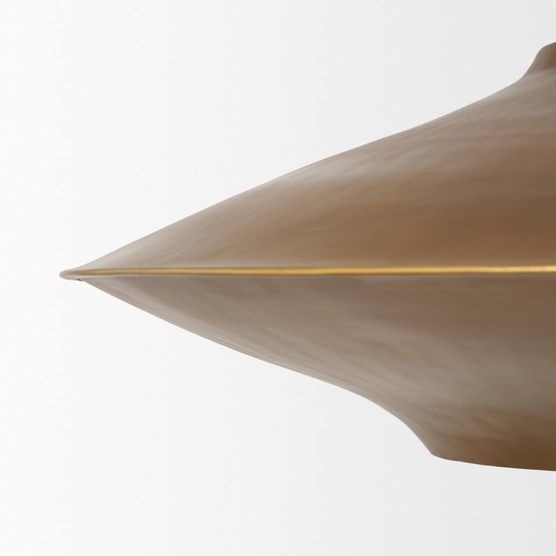 Titus 1-Light Brass Finished Metal Disc Pendant - 24.0L x 24.0W x 8.0H