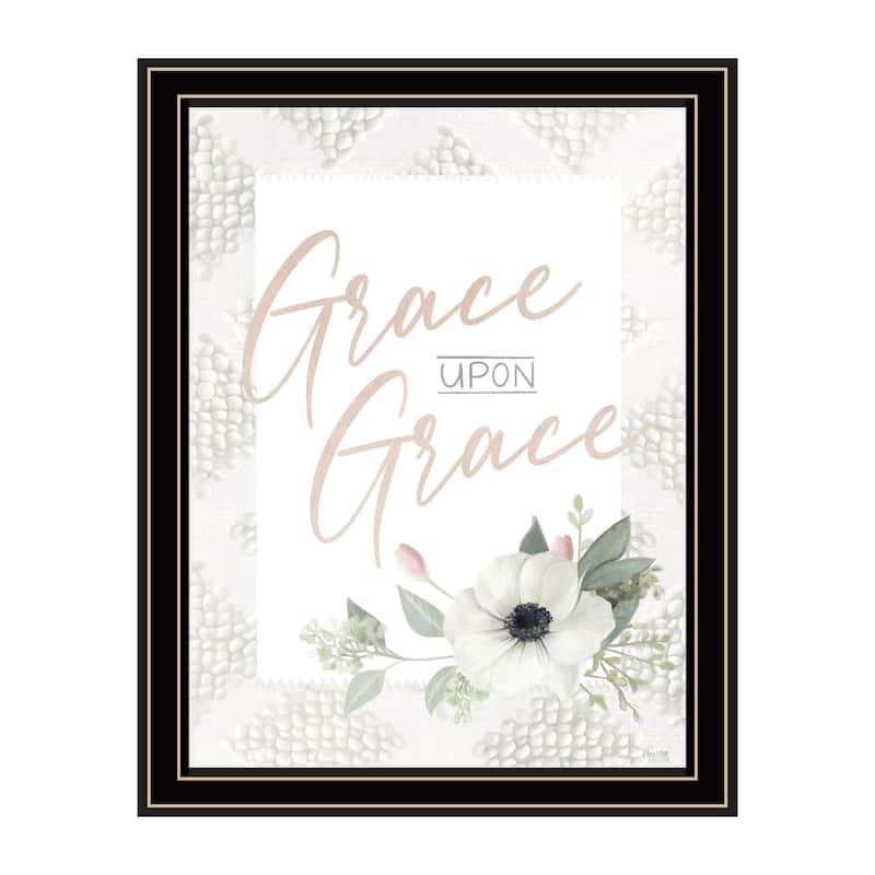 TrendyDecor4U Contemporary "Grace Upon Grace" Framed Print Wall Art - Multi
