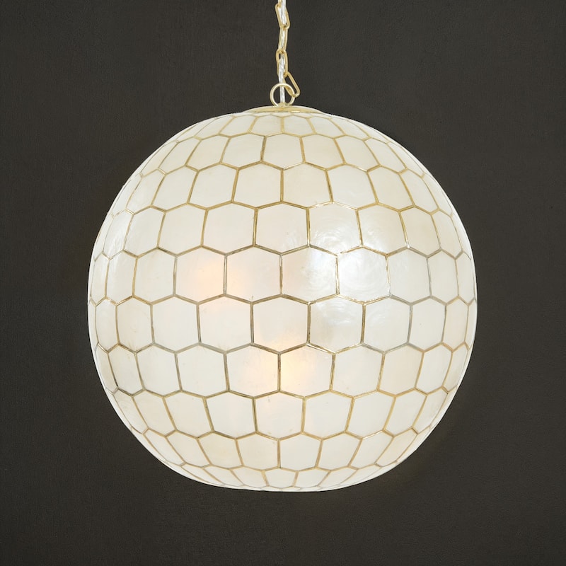 Capiz Honeycomb Globe Pendant Light