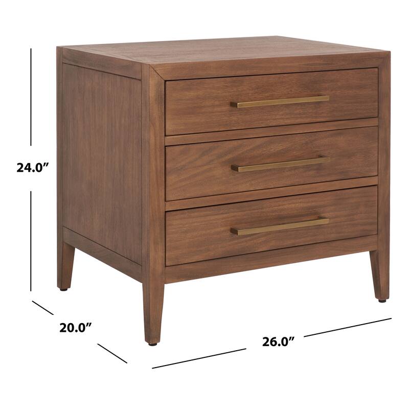 SAFAVIEH Couture Sija 3-Drawer Wood Nightstand