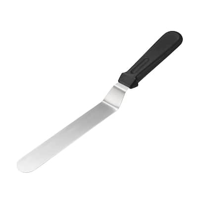 Angled Icing Spatula Stainless Steel 8-inch Cake Decorating Frosting Spatulas - Silver Tone, Black