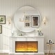 preview thumbnail 23 of 61, Round Tempered Glass and Metal Framed French Cleat Mounted Wall Bathroom / Vanity Mirror