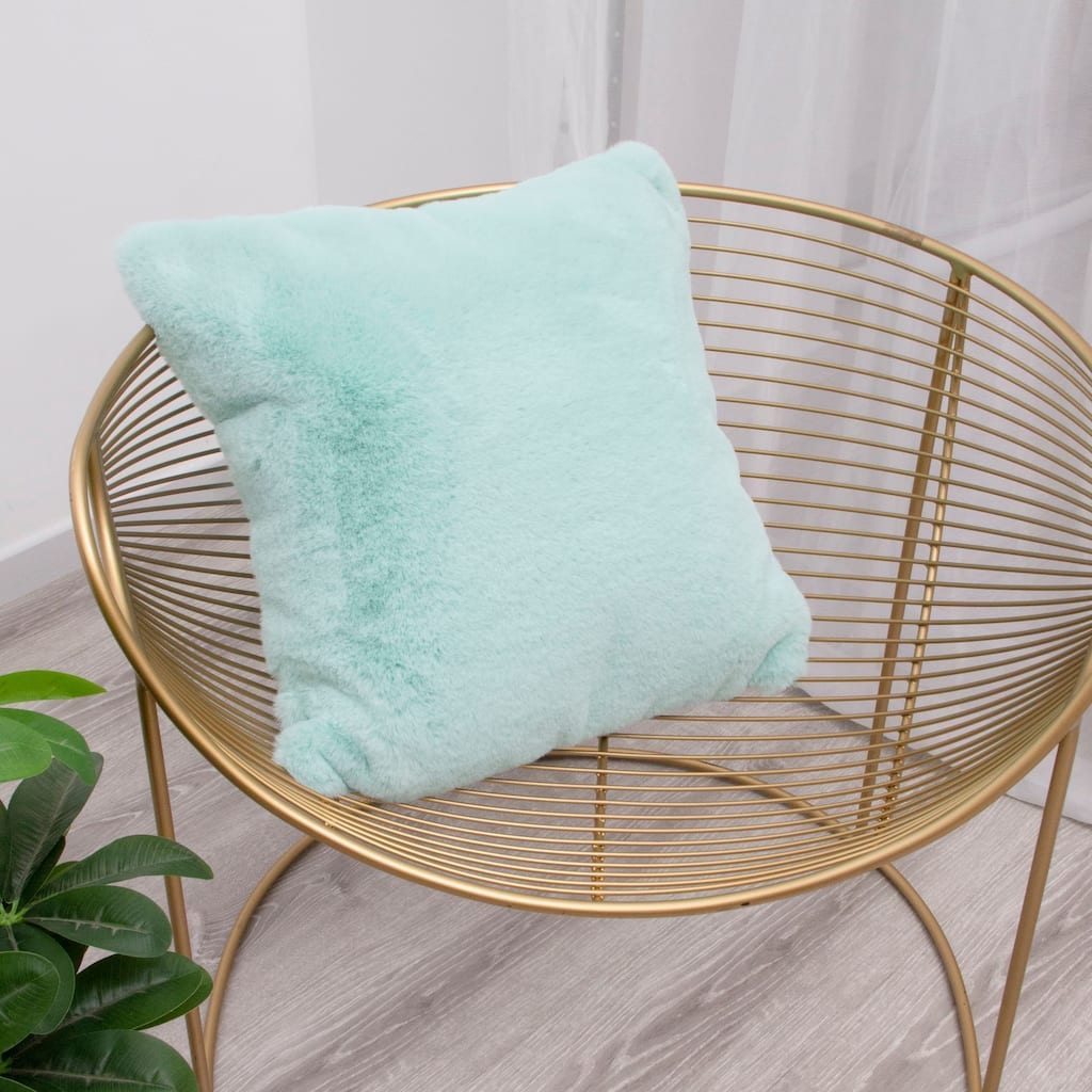 Faux Rabbit Collection Solid Square Pillow - (20" x 20")