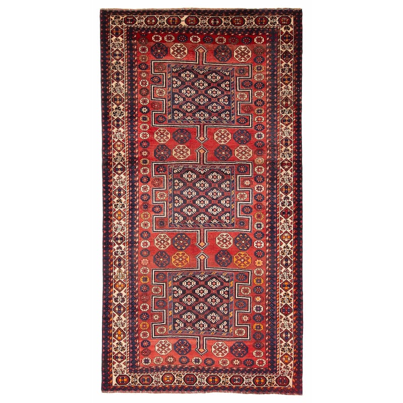 ECARPETGALLERY Hand-knotted Melis Vintage Red Wool Rug - 4'11 x 9'6 - Red - 4'11 x 9'6