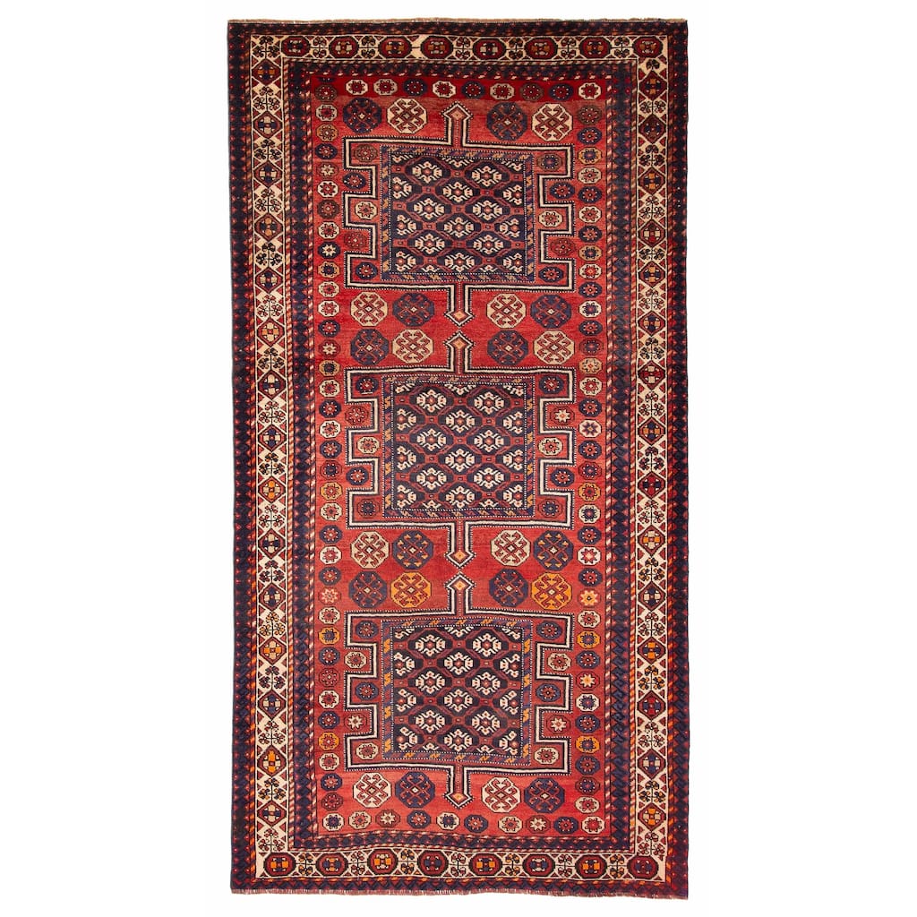 ECARPETGALLERY Hand-knotted Melis Vintage Red Wool Rug - 4'11 x 9'6