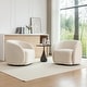 preview thumbnail 4 of 107, SEYNAR Modern Glam Velvet Upholstered 360 Degree Swivel Accent Armchair Set of 2
