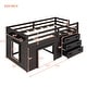 preview thumbnail 9 of 58, Wood Loft Bed with Ladder, Drawers and Safe Guardrail, Maximized Storage Space, Twin Size