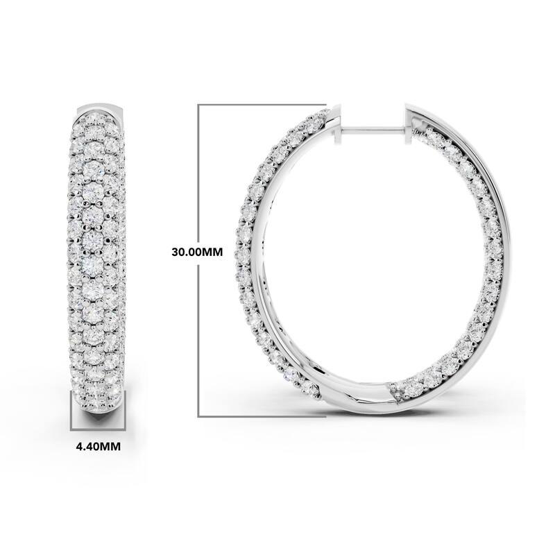 Vault Classics 5.00ct TW Natural Diamond Inside-Out Hoop Earrings (I VS2)