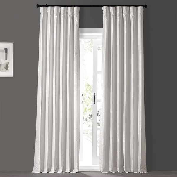 Ice White Vintage Faux Textured Dupioni Silk 108L Curtain Panel. Opens flyout.