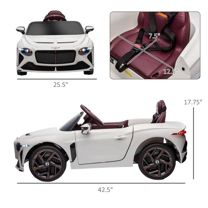 Aosom Bentley Bacalar Licensed Kids Ride on Car with Butterfly Doors, 12V Electric Car for Kids with Remote Control