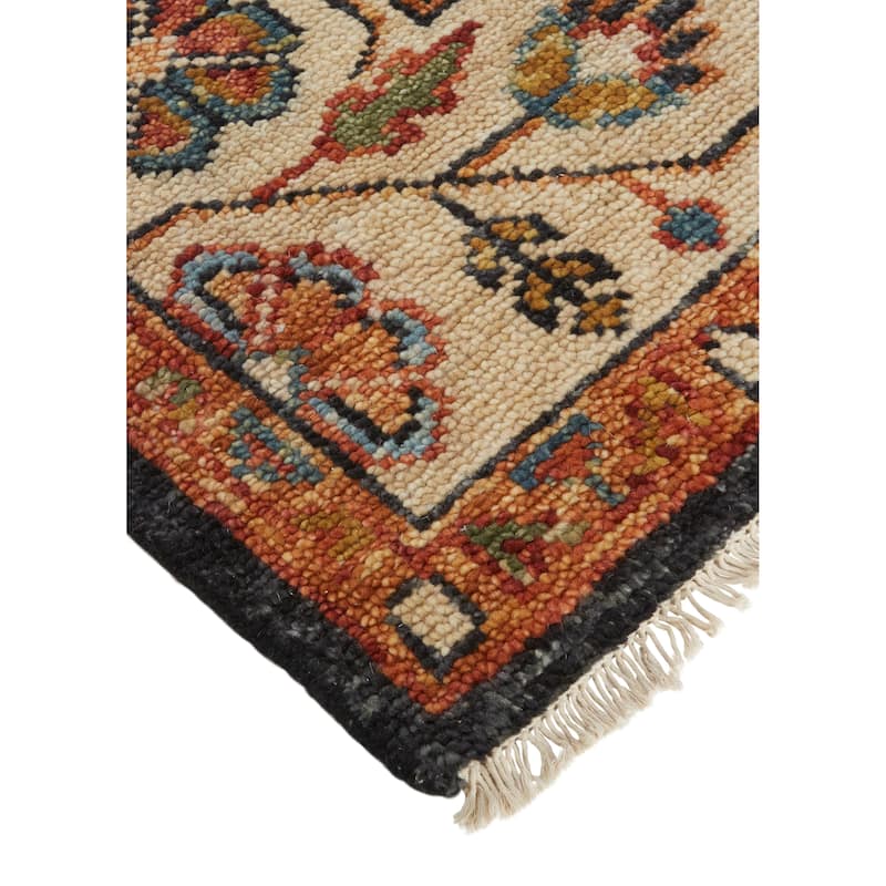 Irie Traditional Floral Oushak, Beige/Rust Orange, Accent Rug