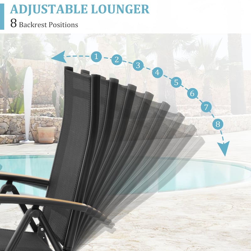 Pellebant Patio Folding Chairs Camping Deck Garden Aluminum Dining Chair - 23.6 in W * 16.9 in D * 42.1 in H