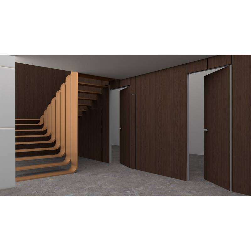 Solid Hidden Door with Handle Planum 0010 Noce