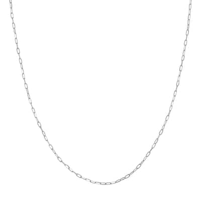 Curata 14k White Gold 1.7mm Diamond Cut Long Forzentina Chain Necklace (Lobster)