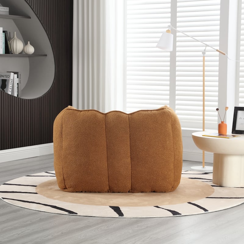 Soft Bean Bag Chair with High Resilient Foam(Chips)for living room and bedroom,Comfortable Square Lazy Sofa with Footstool