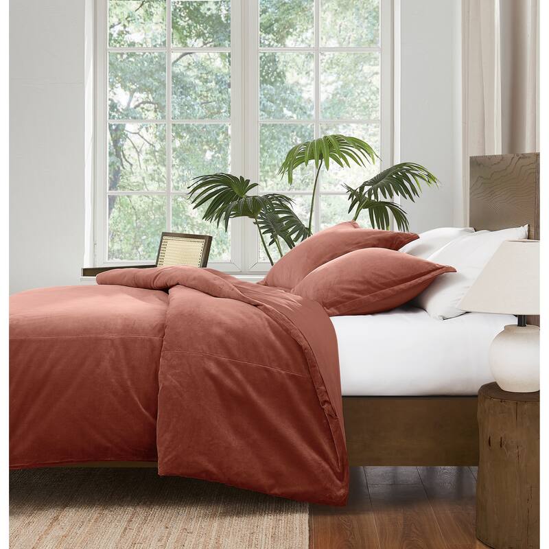 Brooklyn Loom Matte Cotton Velvet Comforter Set