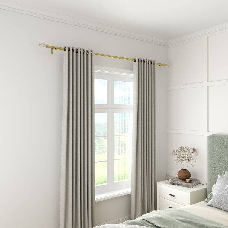 Acroma Adjustable Single Gold Curtain Rod for Windows & Doors.