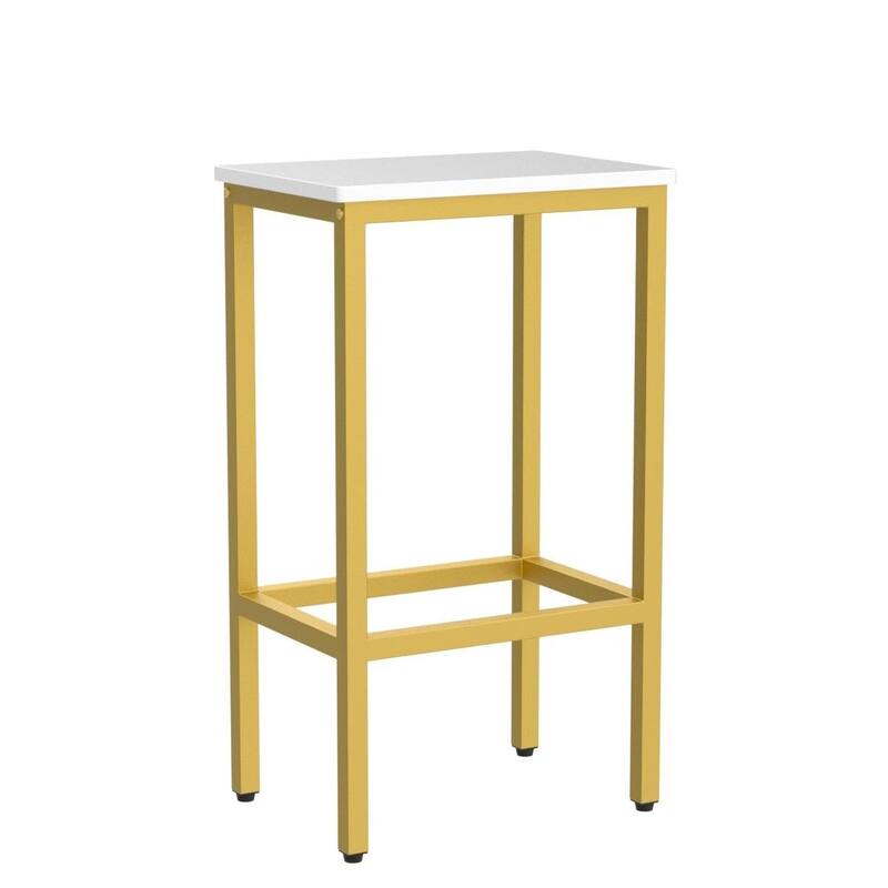 Bar Stools, Set of 2 Bar Chairs, Kitchen Breakfast Bar Stools with Footrest, 25.8-Inch Height, Rectangular Industrial Bar Stools