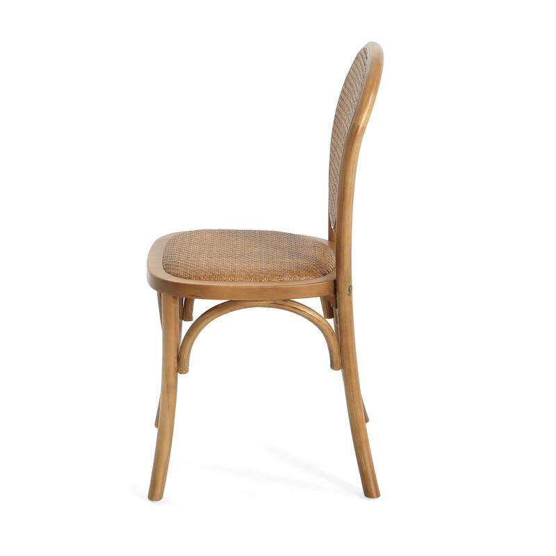 Vintage Style Back Of Rattan Dining Chairs( Set Of 2 )No Assembly Is Required