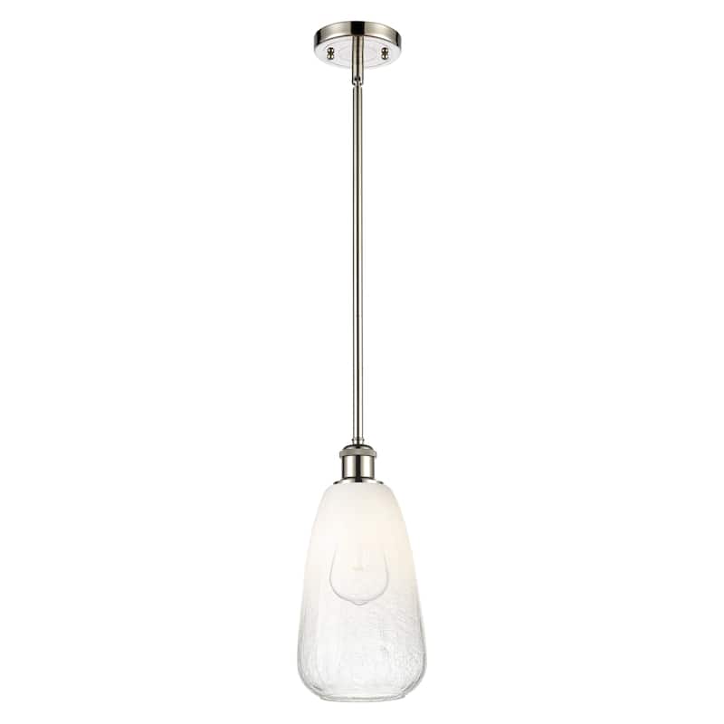 Innovations Lighting Endless Possibilities Ballston - Brookhaven Almond - 1 Light 6" Stem Hung Mini Pendant - Polished Nickel/Opal