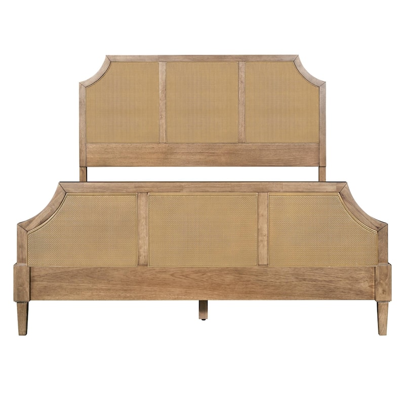 Martha Stewart Lily Pond Salina Woven Cane Queen Platform Bed