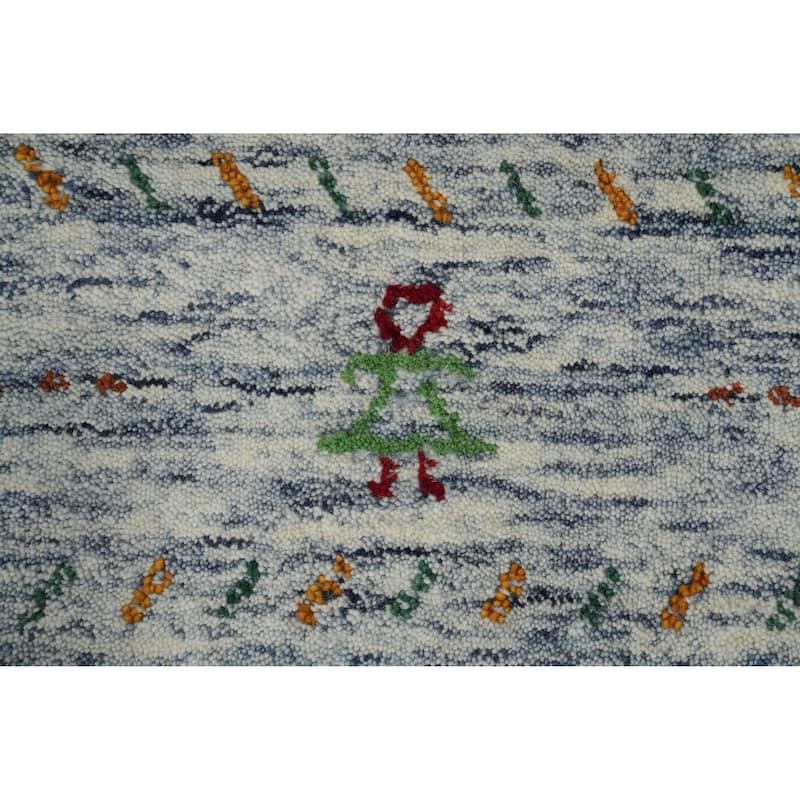 Hand Knotted Oriental 100% Wool Carpet Tribal Animal Pictorial Beige & Ivories Gabbeh Area Rug - 10' 0'' X 9' 8''
