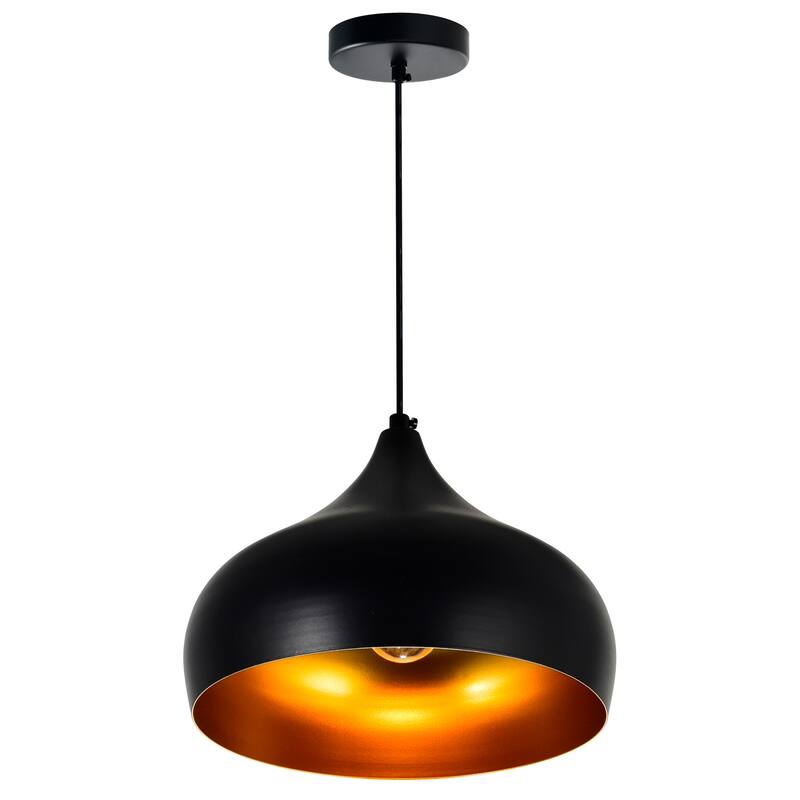 Dynamic 13 Inch 1 Light Down Pendant With Black Finish
