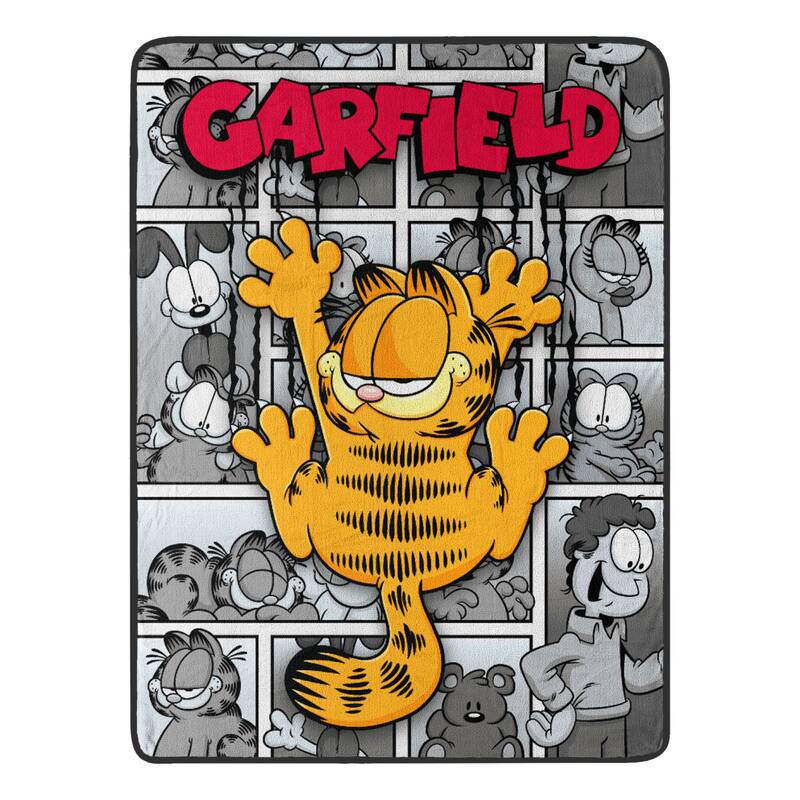 Garfield Cat Scratch Smile Micro Raschel Throw