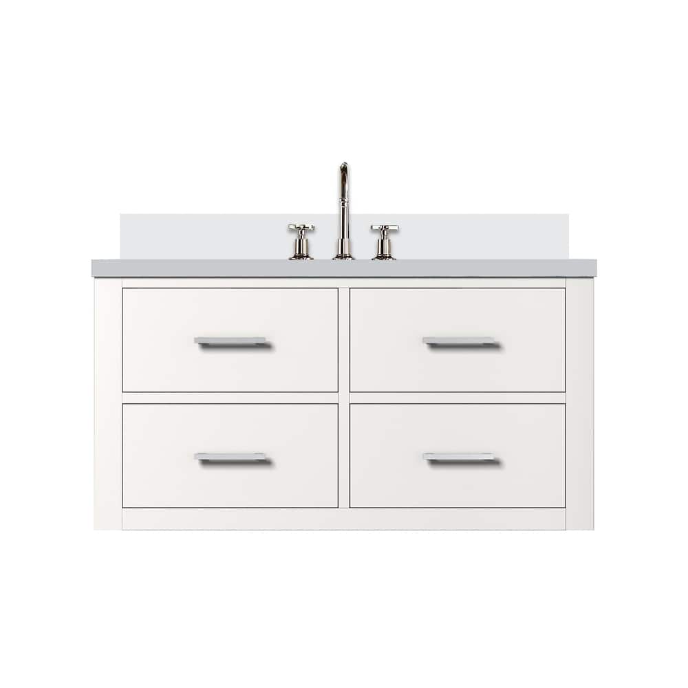 Castor Bath Vanity with Cultured Marble Top, Sink and Faucet