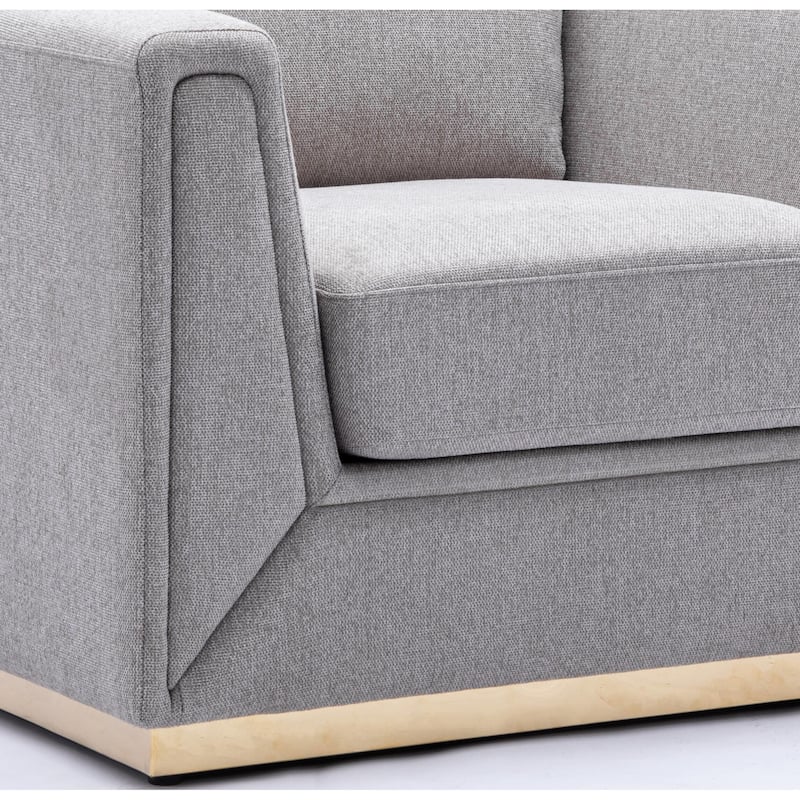 Gray 37" Linen Upholstered Accent Chair