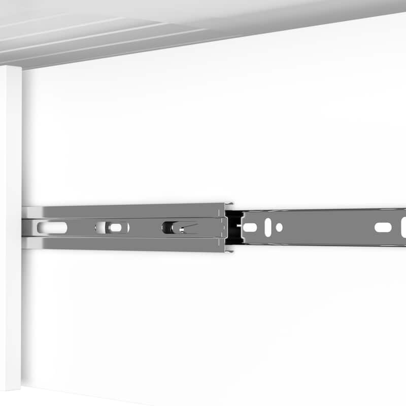 Queen Size White Storage Bed Frame with Headboard Storage, Built-In Cabinets, Drawers & Side Shelf