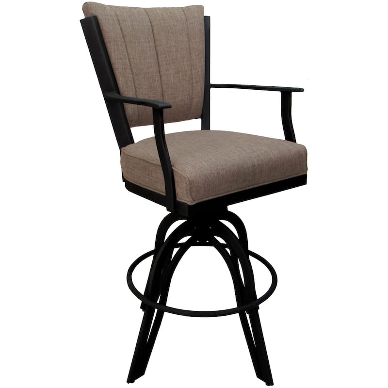 Montana Cream Swivel Tilt Metal 30" or Counter 26" Bar Stool - Black - Counter Height