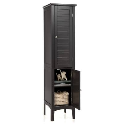 Bathroom Floor Cabinet, Multifunctional Freestanding Storage Cabinet with Doors, Narrow Slim Linen Tower