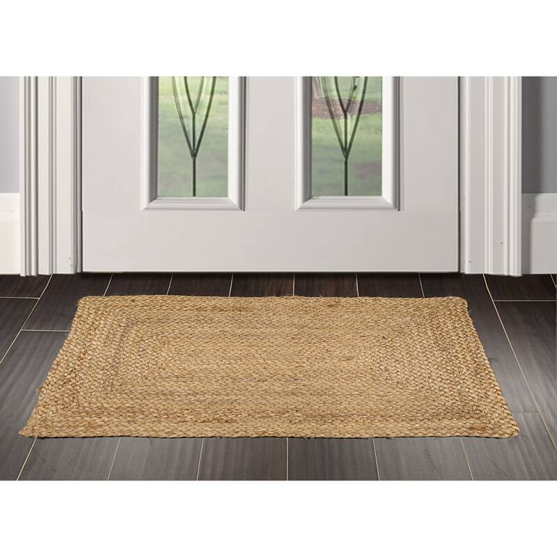 Hand Made Natural Handspun Jute Modern&Contemporary Oriental Area Rug - 2' x 3'