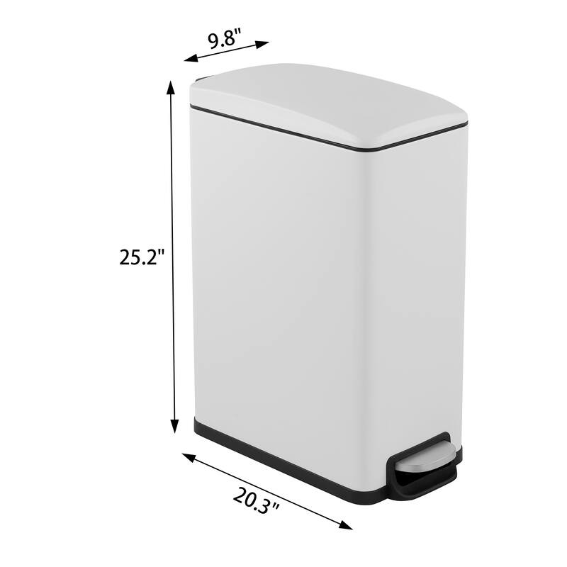 Innovaze 11.9 Gal./ 45 Liter Slim Stainless-Steel-Made Step-on kitchen Trash Can