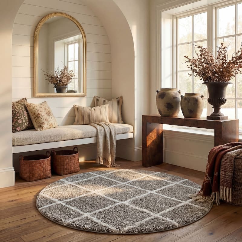 SAFAVIEH Hudson Shag Raili Diamond Trellis 2-inch Thick Rug