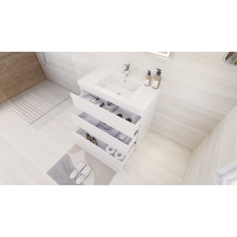 Aron 36'' Freestanding Vanity with Reinforced Acrylic Sink