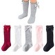 preview thumbnail 1 of 5, CozyWay Toddler Knee High, Bow style, Black/White/Gray/Pink/Red - 5 pair