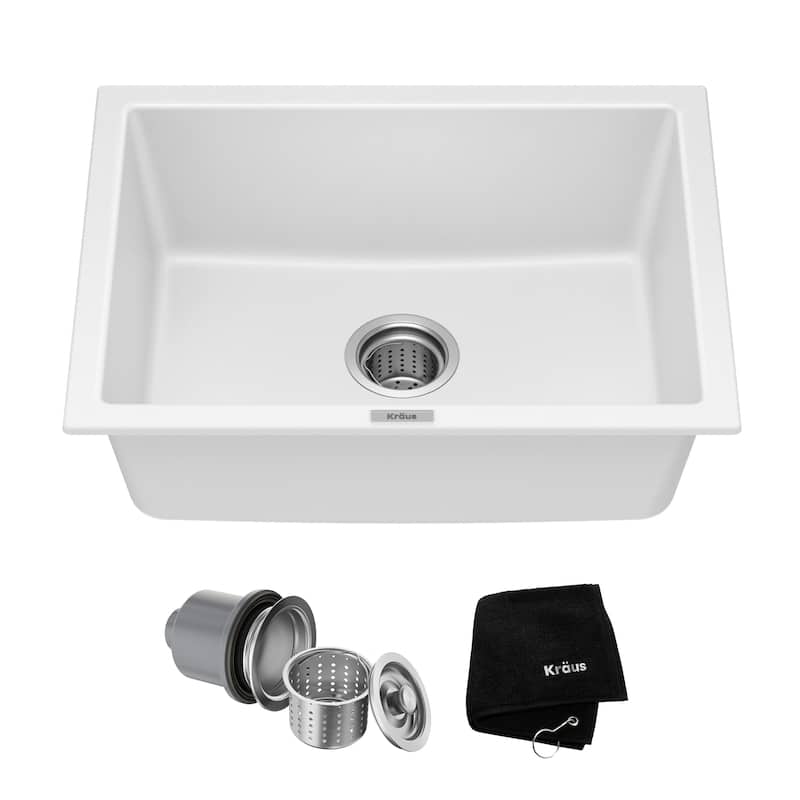 KRAUS Granite 24 inch 1-Bowl Undermount Drop-in Kitchen Sink