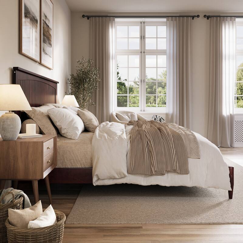 Naples Solid Wood Low Profile Platform Bed