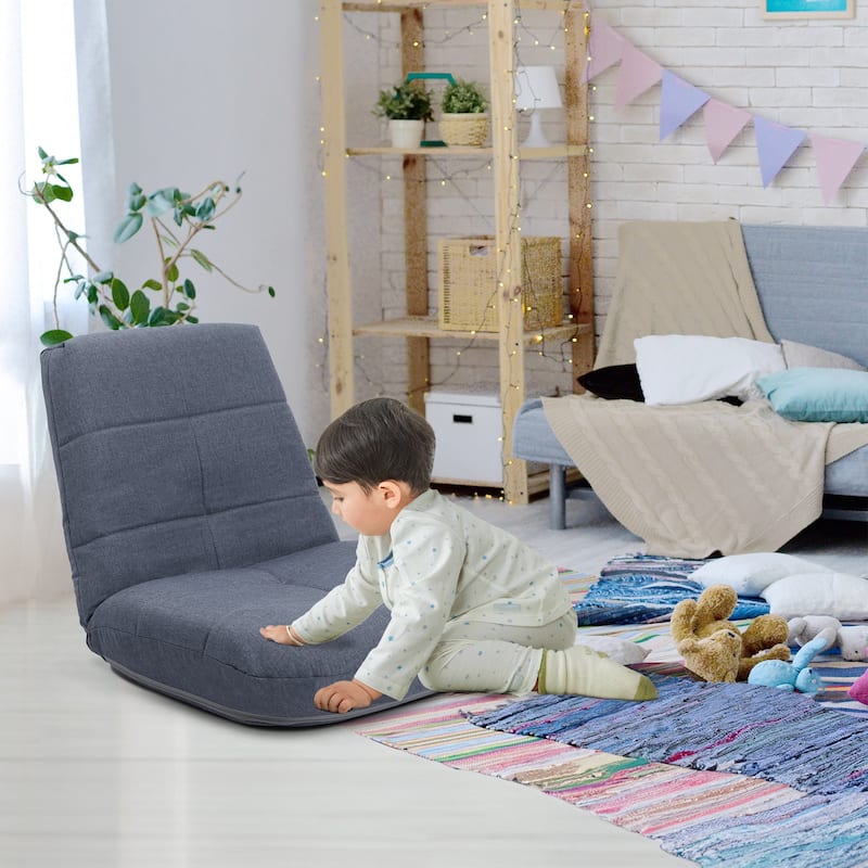 Folding Padded Floor Chair with with Adjustable Backrest for Lounge Meditation or Gaming