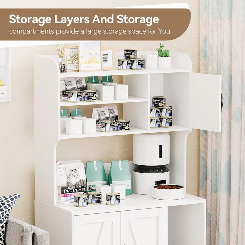 Cat Litter Box Enclosure with Shelves