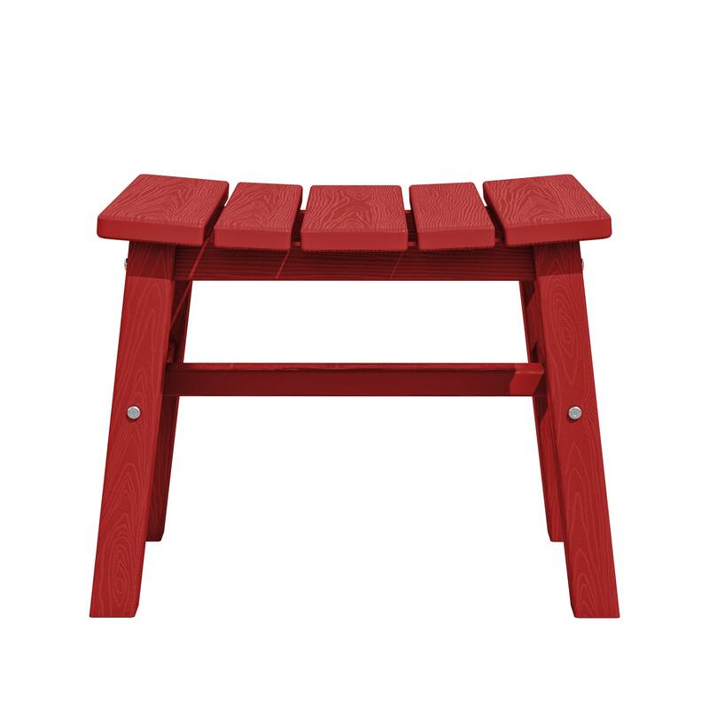 Outdoor Patio HDPE Ottoman Footstool, Extra Seat