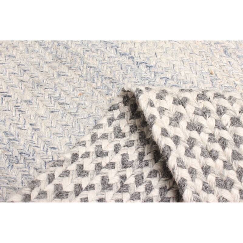 ECARPETGALLERY Braid weave Sienna Light Grey Wool Rug - 2'6 x 4'6