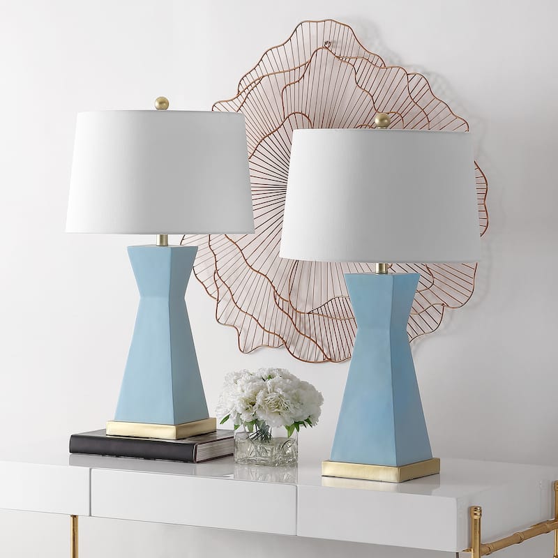 SAFAVIEH Lighting Onder 27" Table Lamp (Set of 2) - 16" W x 16" D x 27" H