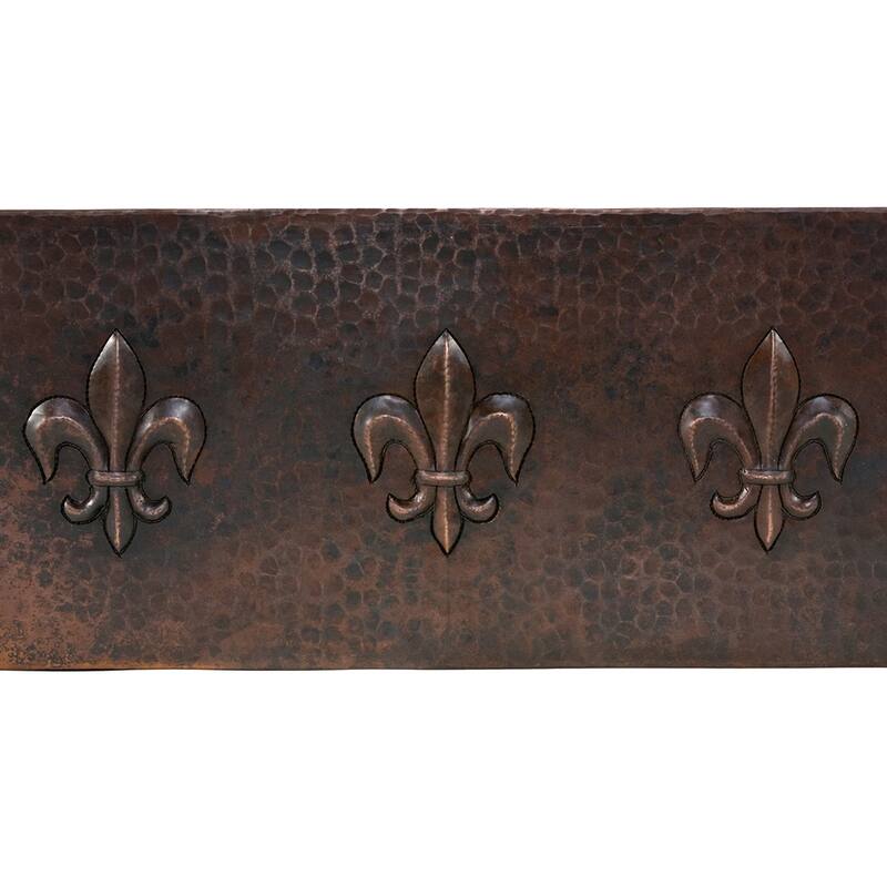 33-in Hammered Copper Apron Front Single Basin Kitchen Sink w/ Fleur De Lis (KASDB33229F)
